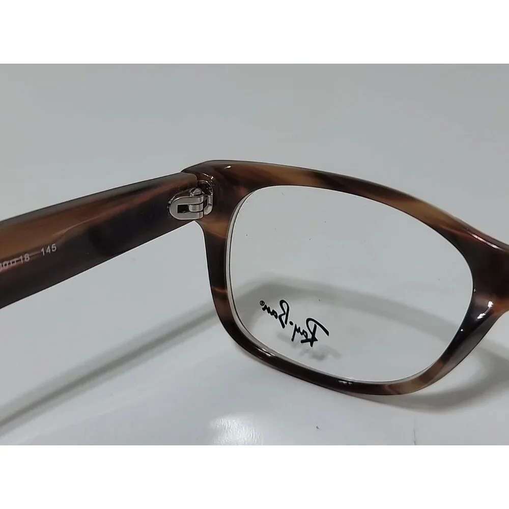 Ray-Ban Eyeglasses RB 5184 5139 Polished Striped Brown Square Frame 50[]18 145 - Picture 5 of 10